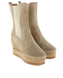 Mujer Vidorreta Outlet|Botas Altas|Bota alta Chelsea en serraje arena Tilo 7