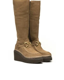 Vidorreta Outlet|Bota alta en nobuk tierra Tilo 5 Eva