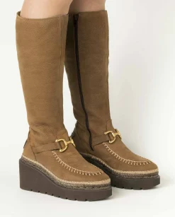 Vidorreta Outlet|Bota alta en nobuk tierra Tilo 5 Eva