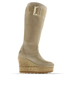 Mujer Vidorreta Botas Altas|Bota alta en serraje arena Tilo 7
