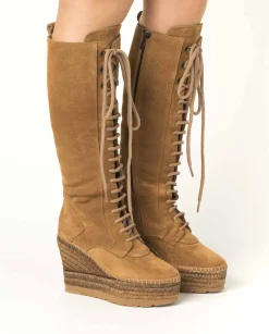 Mujer Vidorreta Outlet|Botas Altas|Bota alta en serraje cuero oscuro Tilo 7