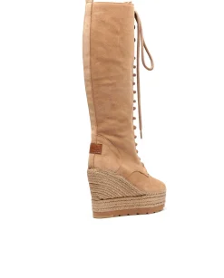 Mujer Vidorreta Outlet|Botas Altas|Bota alta en serraje nude Tilo 7