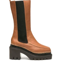 Mujer Vidorreta Outlet|Botas Altas|Bota alta en velvet cuero Panteta