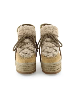 Mujer Vidorreta Botas Bajas|Bota baja borreguito en serraje camel Creta