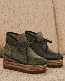 Mujer Vidorreta Botas Bajas|Bota baja en serraje kaki Creta