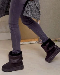 Vidorreta Outlet|Bota baja en serraje negro Merce Doble
