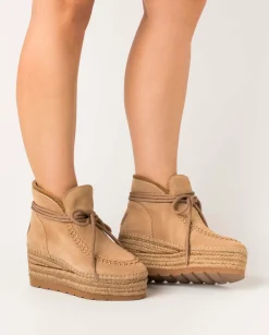 Mujer Vidorreta Botas Bajas|Bota baja en serraje nude Creta