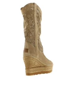 Mujer Vidorreta Botas Altas|Bota calada en serraje arena Tilo 7