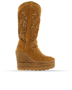 Mujer Vidorreta Botas Altas|Bota calada en serraje cuero Tilo 7