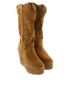 Mujer Vidorreta Botas Altas|Bota calada en serraje cuero Tilo 7