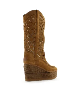 Mujer Vidorreta Botas Altas|Bota calada en serraje cuero Tilo 5
