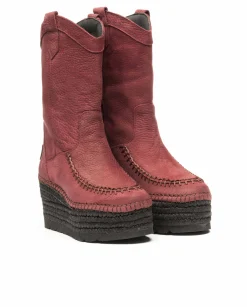 Vidorreta Outlet|Bota Cowboy en nobuk burdeos Creta