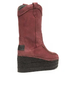 Vidorreta Outlet|Bota Cowboy en nobuk burdeos Creta