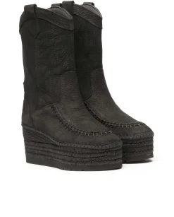 Vidorreta Outlet|Bota Cowboy en nobuk negro Creta