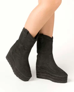 Vidorreta Outlet|Bota Cowboy en nobuk negro Creta