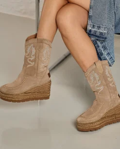 Mujer Vidorreta Botas Cowboy|Bota Cowboy en serraje arena Tilo 5