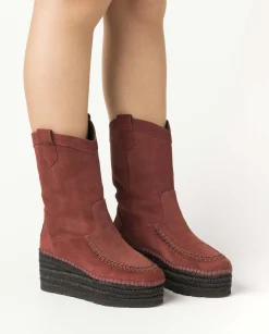 Vidorreta Outlet|Bota Cowboy en serraje burdeos Creta