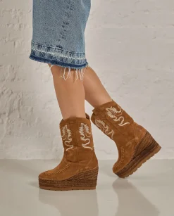 Mujer Vidorreta Botas Cowboy|Bota Cowboy en serraje cuero Tilo 5