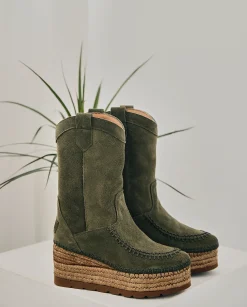 Mujer Vidorreta Botas Cowboy|Bota Cowboy en serraje kaki Creta