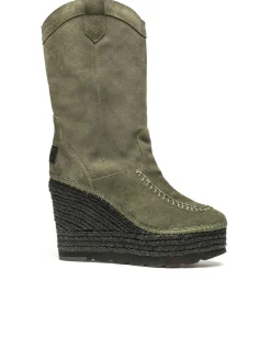 Vidorreta Outlet|Bota Cowboy en serraje kaki Tilo 7