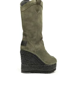 Vidorreta Outlet|Bota Cowboy en serraje kaki Tilo 7
