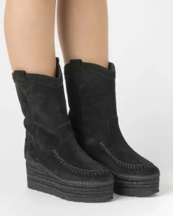 Mujer Vidorreta Botas Cowboy|Bota Cowboy en serraje negro Creta