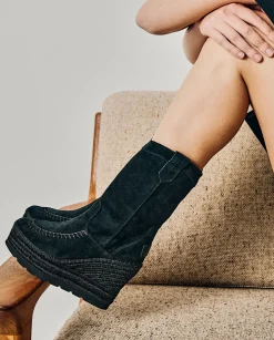Mujer Vidorreta Botas Cowboy|Bota Cowboy en serraje negro Tilo 7