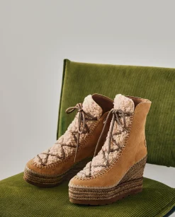 Mujer Vidorreta Botines|Botin borreguito en serraje camel Tilo 7