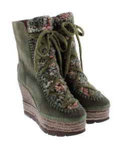 Vidorreta Outlet|Botin borreguito en serraje kaki Tilo 7