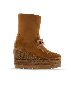 Vidorreta Outlet|Botin cadena en serraje cuero Tilo 5
