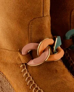 Vidorreta Outlet|Botin cadena en serraje cuero Tilo 5