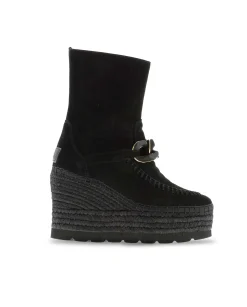 Vidorreta Outlet|Botin cadena en serraje negro Tilo 5