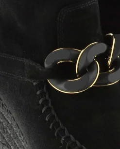 Vidorreta Outlet|Botin cadena en serraje negro Tilo 5