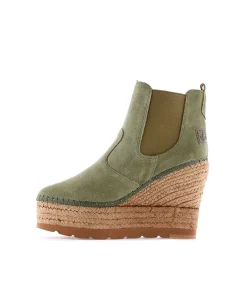 Mujer Vidorreta Botines|Botin Chelsea en serraje kaki Tilo 7
