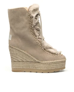 Vidorreta Outlet|Botin de pelo en serraje piedra Tilo 7