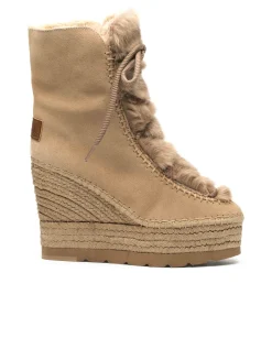 Vidorreta Outlet|Botin de pelo en serraje nude Tilo 7