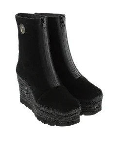 Vidorreta Outlet|Botin en serraje negro Cuba