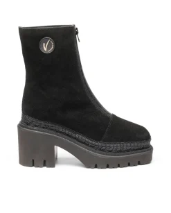 Vidorreta Outlet|Botin en serraje negro Panteta