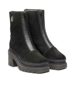 Vidorreta Outlet|Botin en serraje negro Panteta