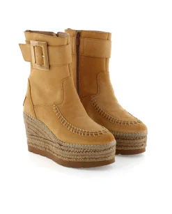 Mujer Vidorreta Botines|Botin hebilla en serraje camel Tilo 5