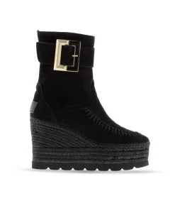 Mujer Vidorreta Botines|Botin hebilla en serraje negro Tilo 5