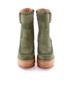 Mujer Vidorreta Botines|Botin hebilla en serraje kaki Tilo 5