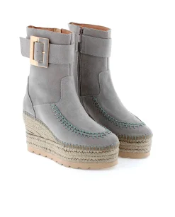 Mujer Vidorreta Botines|Botin hebilla en serraje gris Tilo 5