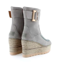 Mujer Vidorreta Botines|Botin hebilla en serraje gris Tilo 5