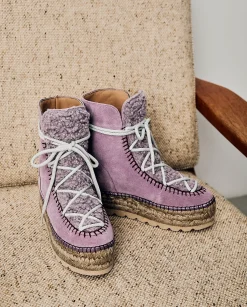 Mujer Vidorreta Botines|Botin plataforma en serraje violeta Merce Doble