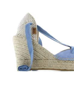 Mujer Vidorreta Sandalias Cuña|Campesina en serraje jeans Tilo 7