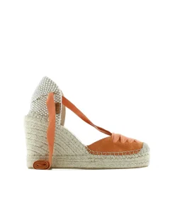 Mujer Vidorreta Sandalias Cuña|Campesina en serraje naranja Matisse