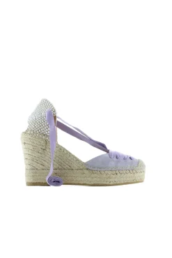 Mujer Vidorreta Sandalias Cuña|Campesina serraje malva Tilo 7