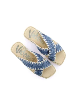 Mujer Vidorreta Sandalias Planas|Pinky cherry azul Miró