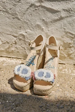 Mujer Vidorreta Sandalias Cuña|Sandalia abierta trenza natural jeans